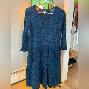 Garnet Hill Bohemian Pocket-Detail Midi Dress